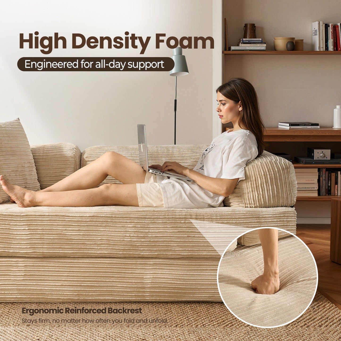 Ovios 80" Convertible Modular Sofa Bed
