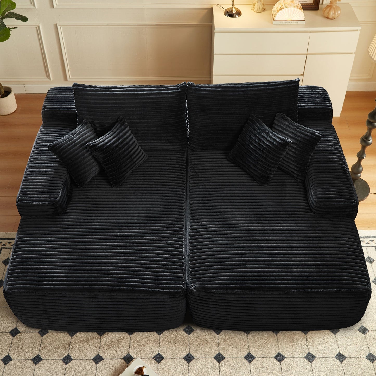 OVIOS 81" Boneless Sofa, Sleeper Couch, No Assembly Required