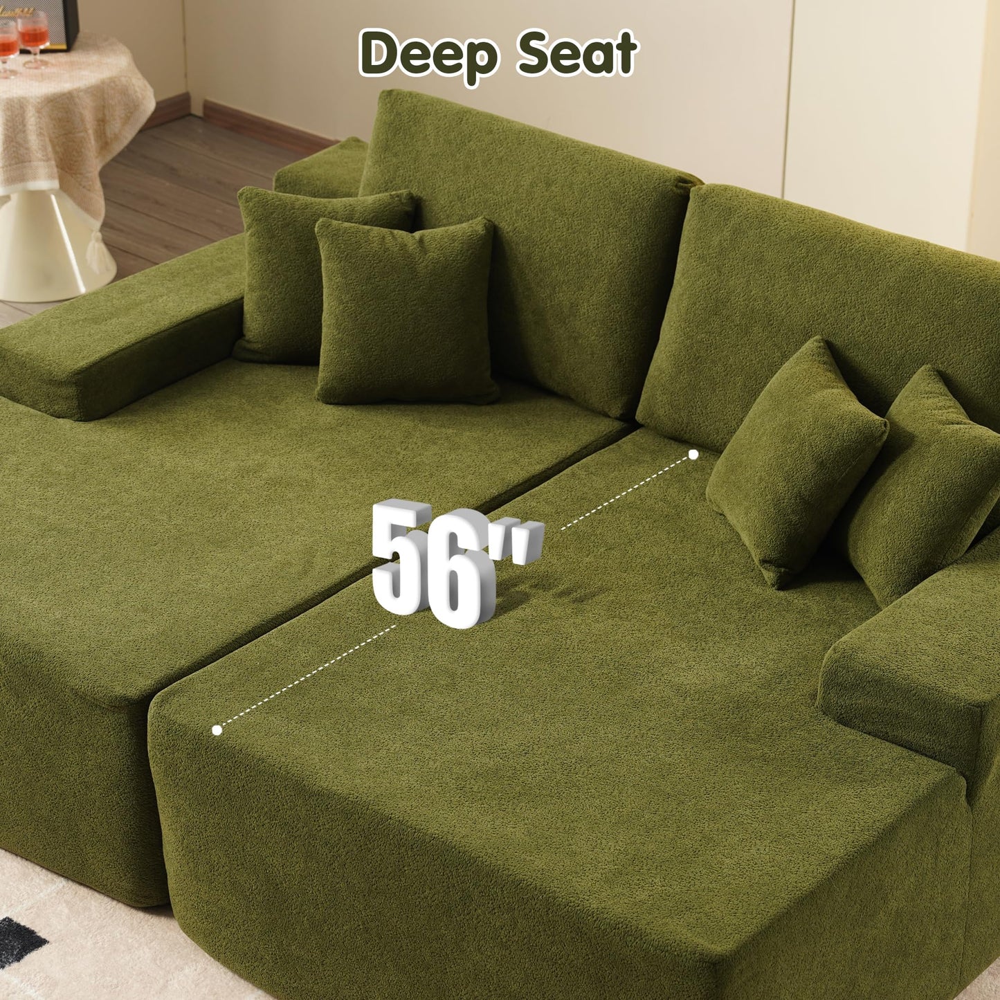 OVIOS 81.2" Upholstered Sleeper Sofa with Pillow, No Assembly Required