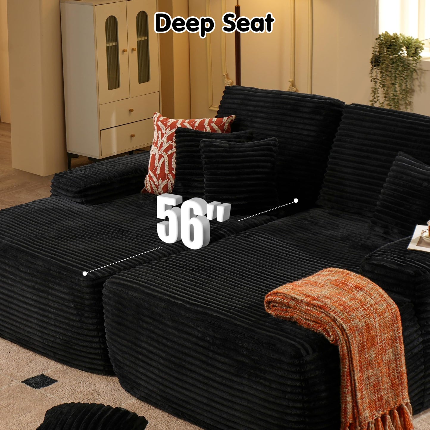 OVIOS 81" Boneless Sofa, Sleeper Couch, No Assembly Required