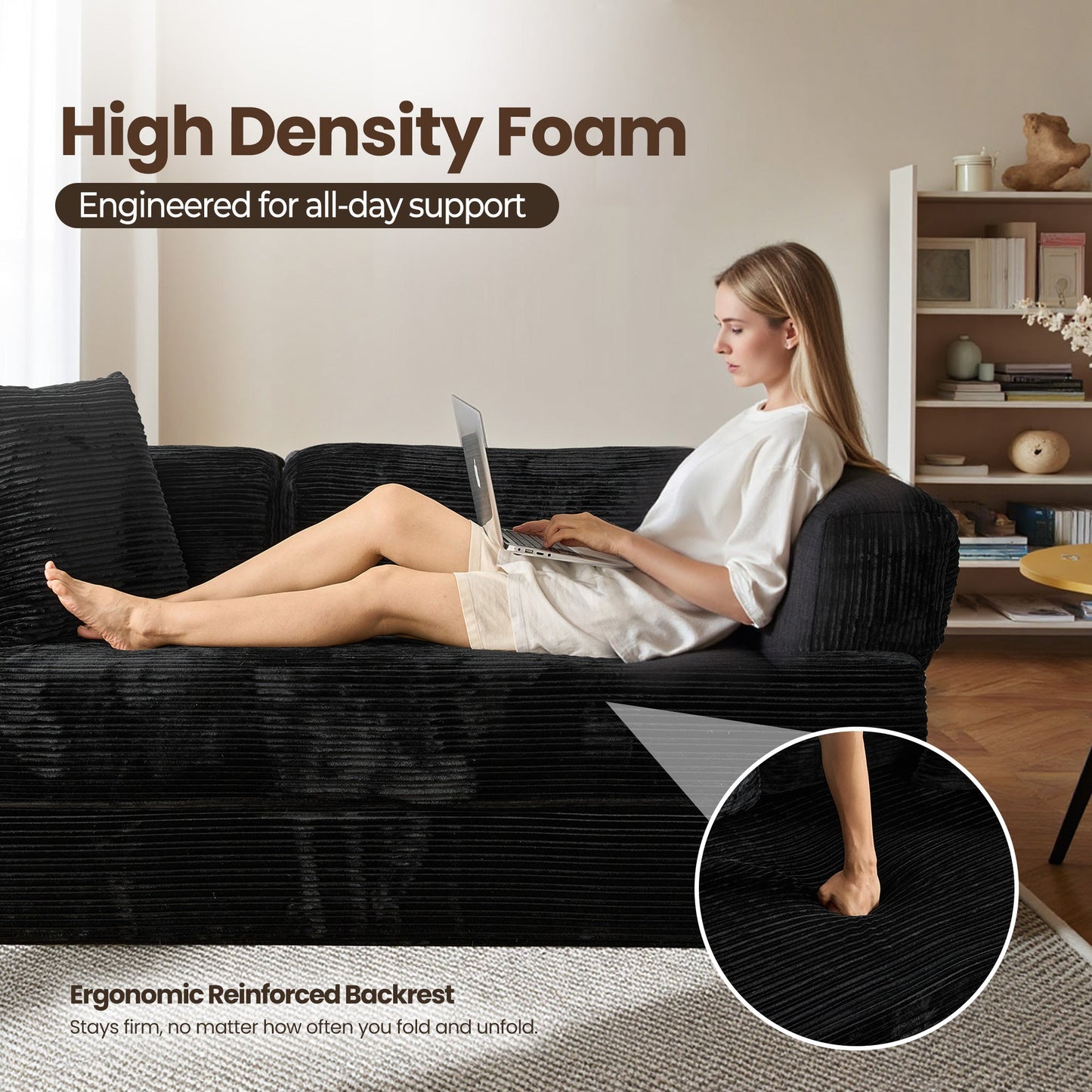Ovios 80" Convertible Modular Sofa Bed